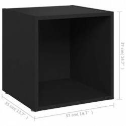 TV-Schrank Schwarz 37x35x37 cm Holzwerkstoff