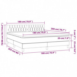 Boxspringbett mit Matratze & LED Dunkelgrau 180x200 cm Samt