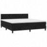 Boxspringbett mit Matratze Schwarz 180x200 cm Samt