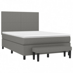 Boxspringbett mit Matratze Dunkelgrau 140x190 cm Stoff