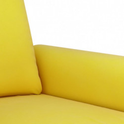 2-tlg. Sofagarnitur mit Kissen Gelb Samt