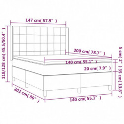 Boxspringbett mit Matratze Dunkelbraun 140x200 cm Stoff