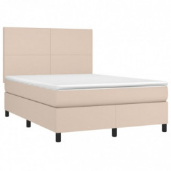 Boxspringbett Matratze Cappuccino-Braun 140x190cm Kunstleder