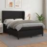 Boxspringbett mit Matratze Schwarz 140x190 cm Kunstleder