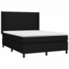 Boxspringbett mit Matratze & LED Schwarz 140x190 cm Stoff