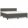 Boxspringbett mit Matratze Dunkelgrau 180x200 cm Samt