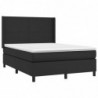 Boxspringbett mit Matratze & LED Schwarz 140x200 cm Kunstleder