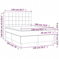 Boxspringbett mit Matratze & LED Rosa 140x190 cm Samt