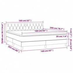 Boxspringbett mit Matratze Dunkelgrün 160x200 cm Samt