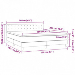Boxspringbett mit Matratze & LED Schwarz 160x200 cm Samt