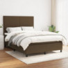 Boxspringbett mit Matratze Dunkelbraun 140x190 cm Stoff