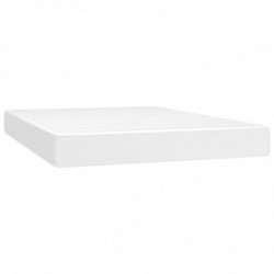 Boxspringbett mit Matratze & LED Weiß 140x190 cm Kunstleder