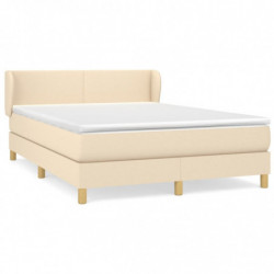 Boxspringbett mit Matratze Creme 140x190 cm Stoff