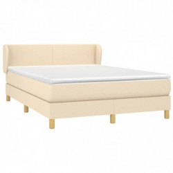 Boxspringbett mit Matratze Creme 140x190 cm Stoff