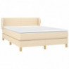 Boxspringbett mit Matratze Creme 140x190 cm Stoff