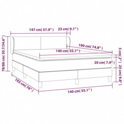 Boxspringbett mit Matratze Creme 140x190 cm Stoff