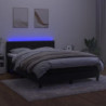 Boxspringbett mit Matratze & LED Schwarz 140x190 cm Samt