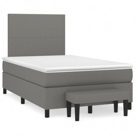 Boxspringbett mit Matratze Dunkelbraun 120x190 cm Stoff