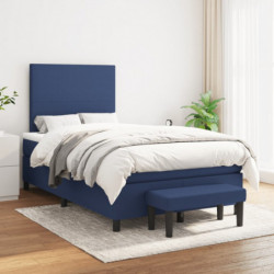 Boxspringbett mit Matratze Blau 120x190 cm Stoff