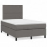 Boxspringbett mit Matratze & LED Grau 120x190 cm Kunstleder