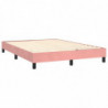 Boxspringbett mit Matratze Rosa 140x190 cm Samt