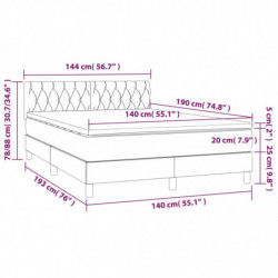 Boxspringbett mit Matratze Rosa 140x190 cm Samt