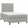 Boxspringbett mit Matratze & LED Hellgrau 120x190 cm Stoff