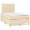 Boxspringbett mit Matratze & LED Creme 120x190 cm Stoff