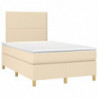 Boxspringbett mit Matratze & LED Creme 120x190 cm Stoff