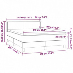 Boxspringbett mit Matratze Schwarz 140x200 cm Kunstleder