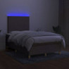 Boxspringbett mit Matratze & LED Taupe 120x190 cm Stoff
