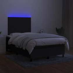 Boxspringbett mit Matratze & LED Schwarz 120x190 cm Stoff