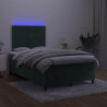 Boxspringbett mit Matratze & LED Dunkelgrün 120x190 cm Samt