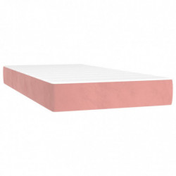 Boxspringbett mit Matratze & LED Rosa 120x190 cm Samt