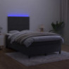 Boxspringbett mit Matratze & LED Schwarz 120x190 cm Samt