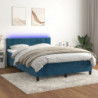 Boxspringbett mit Matratze & LED Dunkelblau 140x190 cm Samt