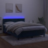 Boxspringbett mit Matratze & LED Dunkelblau 140x190 cm Samt