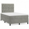 Boxspringbett mit Matratze Hellgrau 120x190 cm Samt