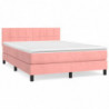 Boxspringbett mit Matratze Rosa 140x190 cm Samt