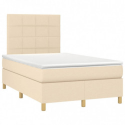 Boxspringbett mit Matratze Creme 120x190 cm Stoff