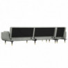 Schlafsofa in L-Form Hellgrau 275x140x70 cm Samt