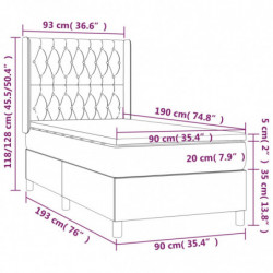 Boxspringbett mit Matratze & LED Dunkelgrün 90x190 cm Samt