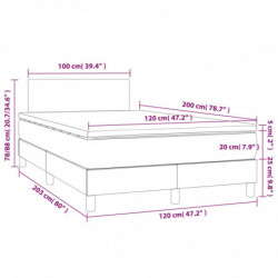 Boxspringbett mit Matratze & LED Dunkelgrün 120x200 cm Samt