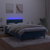 Boxspringbett mit Matratze & LED Dunkelblau 120x200 cm Samt