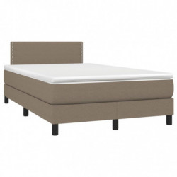 Boxspringbett mit Matratze & LED Taupe 120x190 cm Stoff