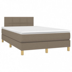 Boxspringbett mit Matratze & LED Taupe 120x190 cm Stoff