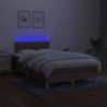 Boxspringbett mit Matratze & LED Taupe 120x190 cm Stoff