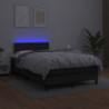Boxspringbett mit Matratze & LED Schwarz 120x190 cm Kunstleder