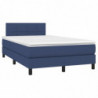 Boxspringbett mit Matratze & LED Blau 120x190 cm Stoff