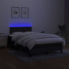 Boxspringbett mit Matratze & LED Schwarz 120x190 cm Stoff